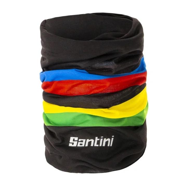 Santini UCI Rainbow Stripes Neck Warmer (Black)