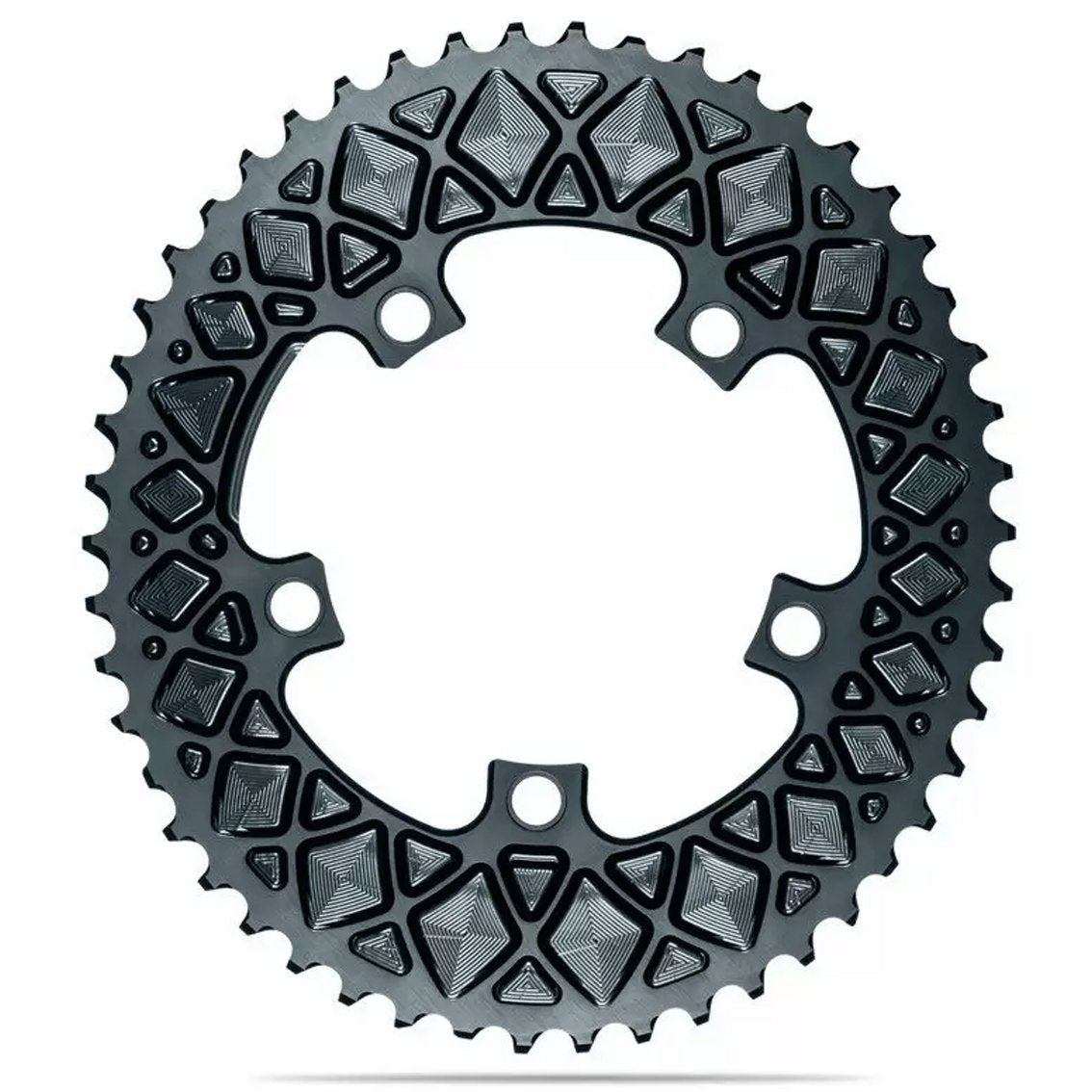 Absolute Black Oval 2X 110/5 Road Chainring (Grey)