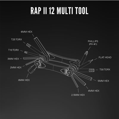 Lezyne Rap II 12 Multi Tool (Black)