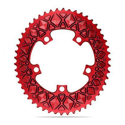 Absolute Black Oval 2X 110/5 Road Chainring (Red)