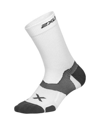 2XU Vectr Cushion Crew Unisex Compression Socks (White/Grey)