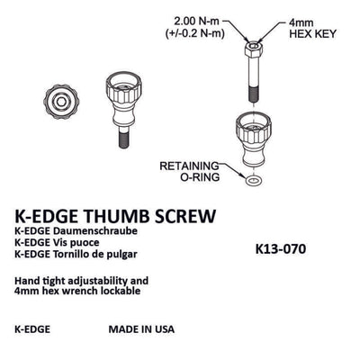 K-Edge Thumb Screw (with hex locking bolt)