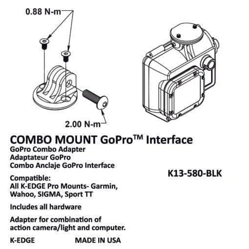 K-Edge Combo Mount GoPro style interface adapter