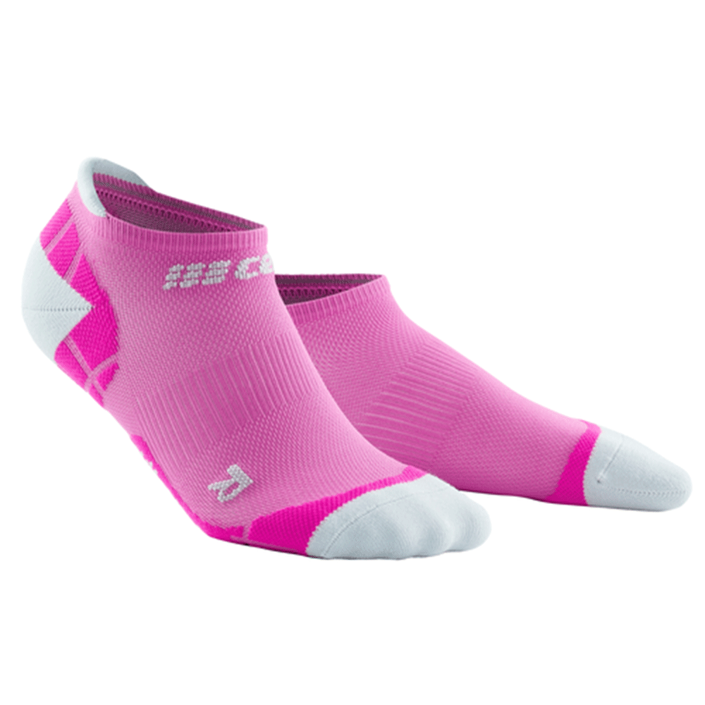 CEP Ultralight No Show Womens Compression Socks (Electric Pink/Light Grey)