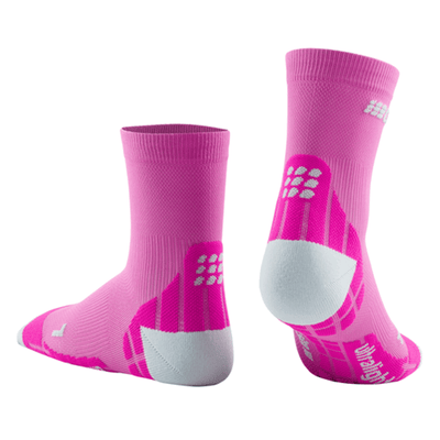 CEP Ultralight Short Womens Compression Socks (Electric Pink/Light Grey)