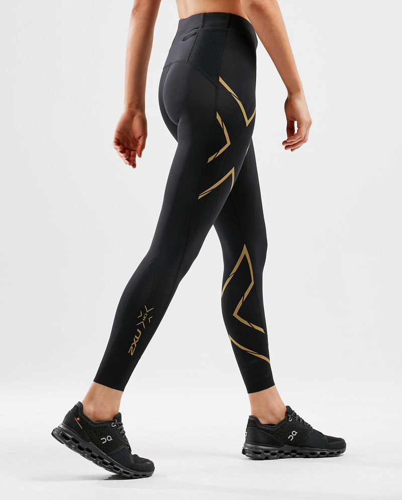 2XU Women MCS Run Compression Tights WA5332b - Black/Gold Reflective, XS :  : Everything Else