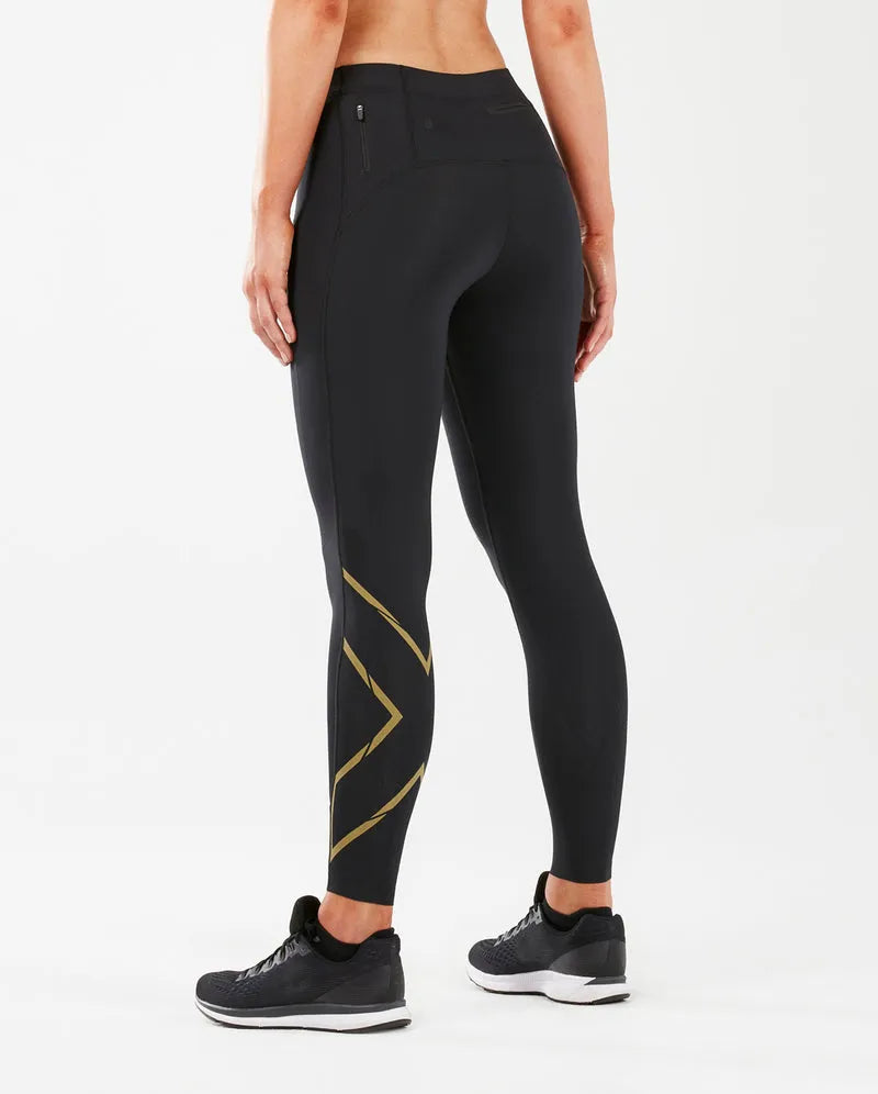 2XU WA5332B MCS Run Women's Compression Tights (Black/Gold Reflective)