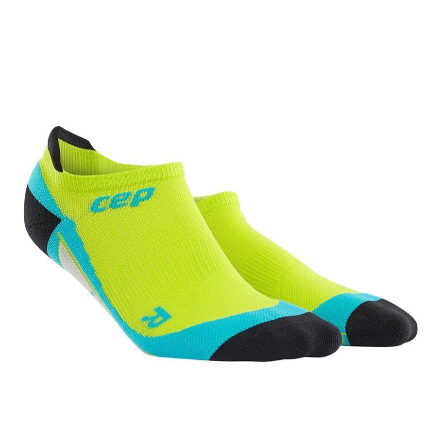 CEP Compression Dynamic+ No Show Socks (Lime/Hawaii Blue) - BumsOnTheSaddle