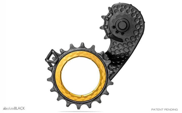 Absolute Black Hollowcage Carbon Pulley Cage (Gold) - BUMSONTHESADDLE