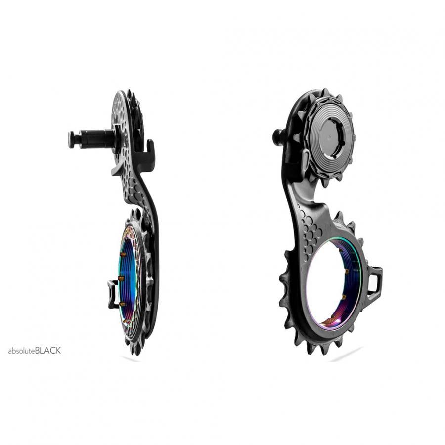 Absolute Black Hollowcage Carbon Pulley Cage (Gold) - BUMSONTHESADDLE