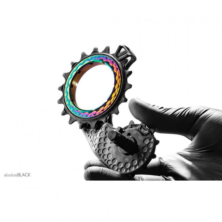 Absolute Black Hollowcage Carbon Pulley Cage (Gold) - BUMSONTHESADDLE