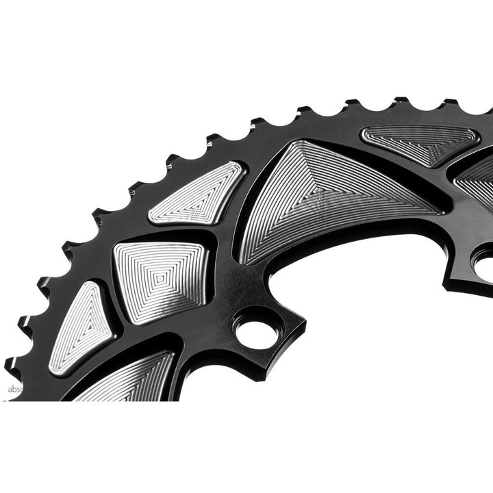 AbsoluteBlack Shimano 2x 110/4 Round 10/11/12 Speed Chainring (Black) - BUMSONTHESADDLE