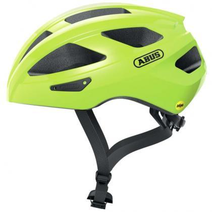 Abus Macator MIPS Road Cycling Helmet (Signal Yellow) - BUMSONTHESADDLE