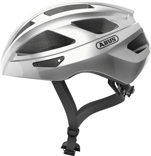 Abus Macator Road Cycling Helmet (Gleam Silver) - BUMSONTHESADDLE
