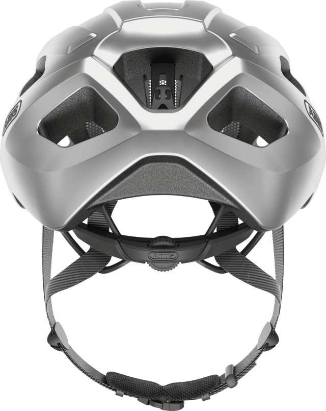 Abus Macator Road Cycling Helmet (Gleam Silver) - BUMSONTHESADDLE