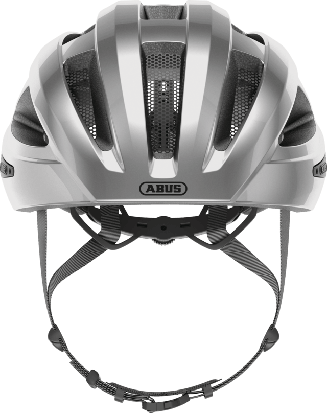 Abus Macator Road Cycling Helmet (Gleam Silver) - BUMSONTHESADDLE