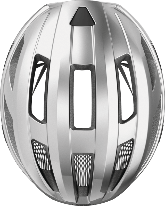 Abus Macator Road Cycling Helmet (Gleam Silver) - BUMSONTHESADDLE