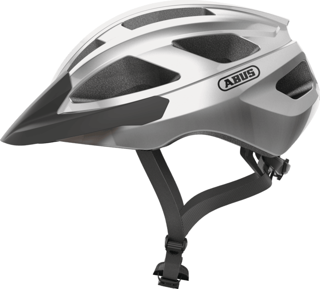 Abus Macator Road Cycling Helmet (Gleam Silver) - BUMSONTHESADDLE