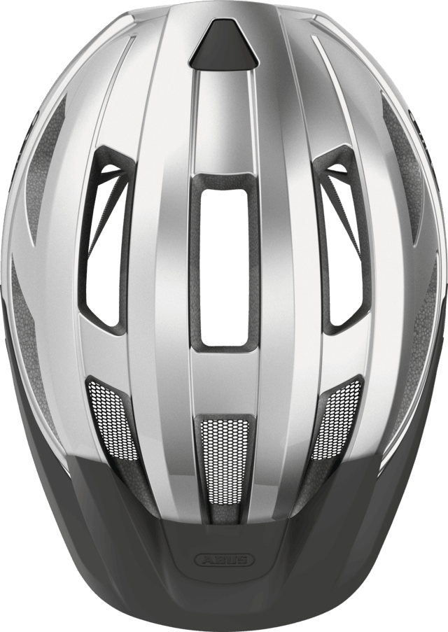 Abus Macator Road Cycling Helmet (Gleam Silver) - BUMSONTHESADDLE