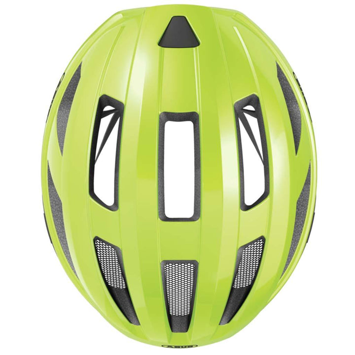 Abus Macator Road Cycling Helmet (Signal Yellow) - BUMSONTHESADDLE