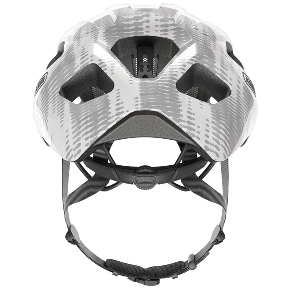 Abus Macator Road Cycling Helmet (White Silver) - BUMSONTHESADDLE