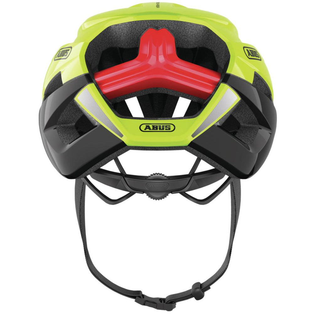 Abus Stormchaser Road Cycling Helmet (Neon Yellow) - BUMSONTHESADDLE