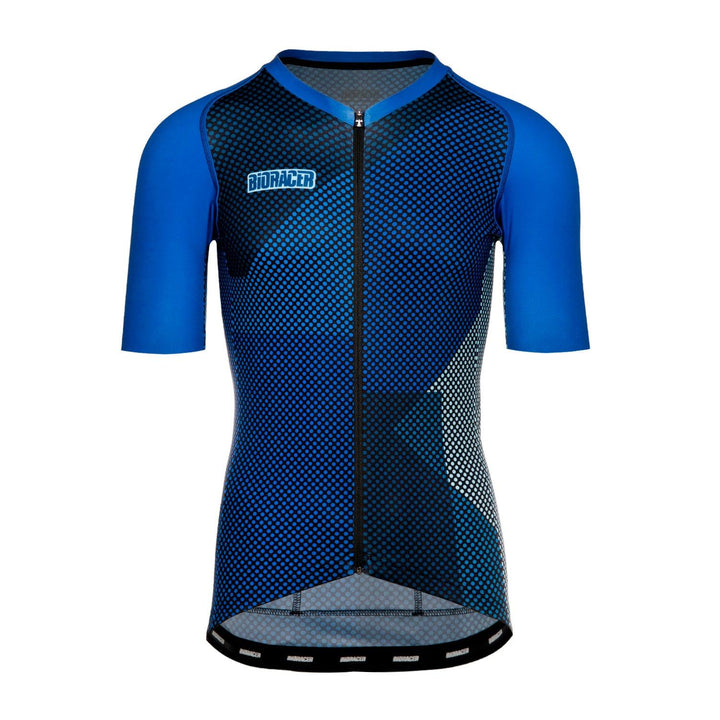 Bioracer Spitfire Blitzz Mens Cycling Jersey (Blue) - BUMSONTHESADDLE