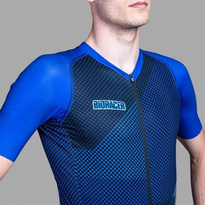 Bioracer Spitfire Blitzz Mens Cycling Jersey (Blue) - BUMSONTHESADDLE