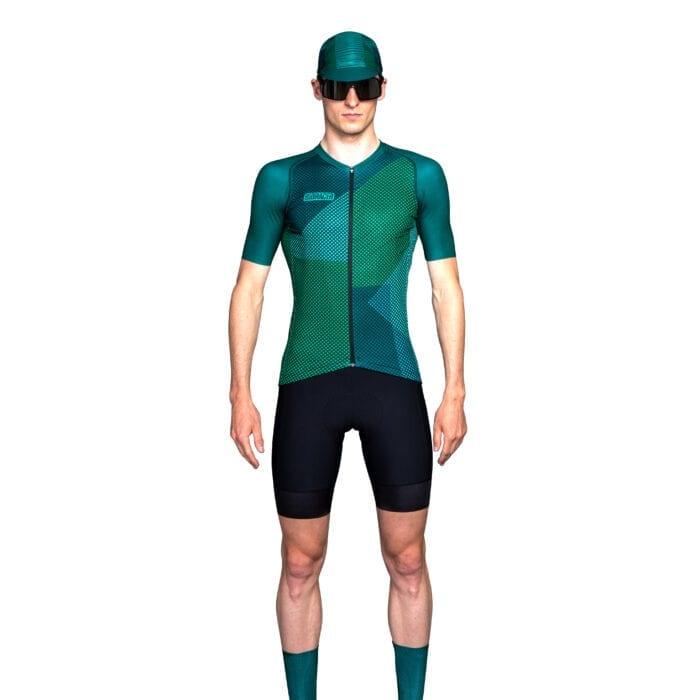 Bioracer Spitfire Blitzz Mens Cycling Jersey (Green) - BUMSONTHESADDLE