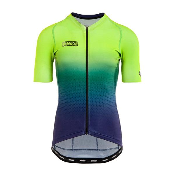 Bioracer Spitfire Mens Cycling Jersey (Jupiter Sunset Green) - BUMSONTHESADDLE