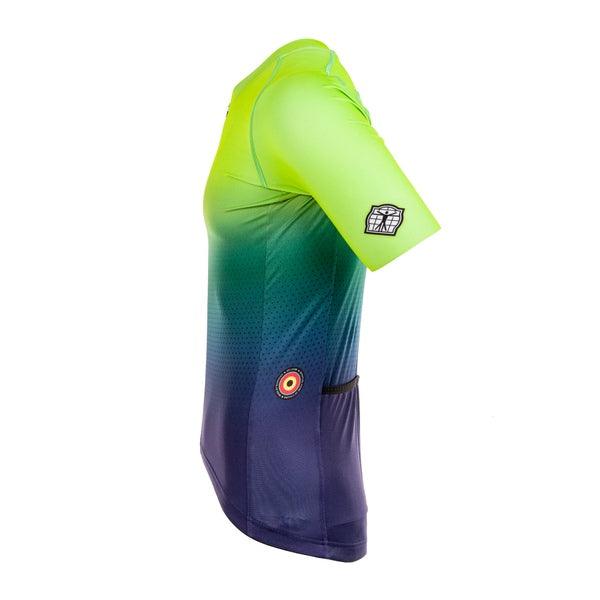 Bioracer Spitfire Mens Cycling Jersey (Jupiter Sunset Green) - BUMSONTHESADDLE
