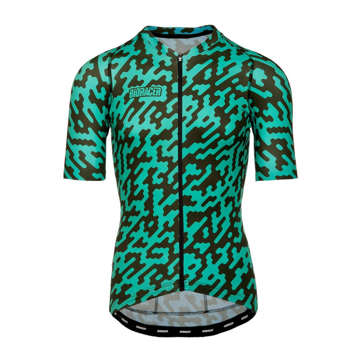 Bioracer Spitfire Noise Mens Cycling Jersey (Green) - BUMSONTHESADDLE