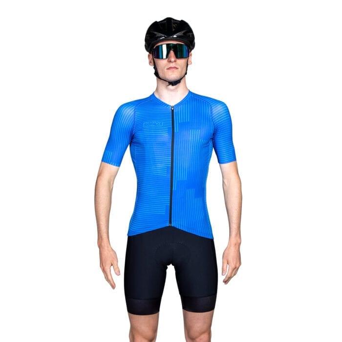 Bioracer Spitfire Warp Mens Cycling Jersey (Blue) - BUMSONTHESADDLE