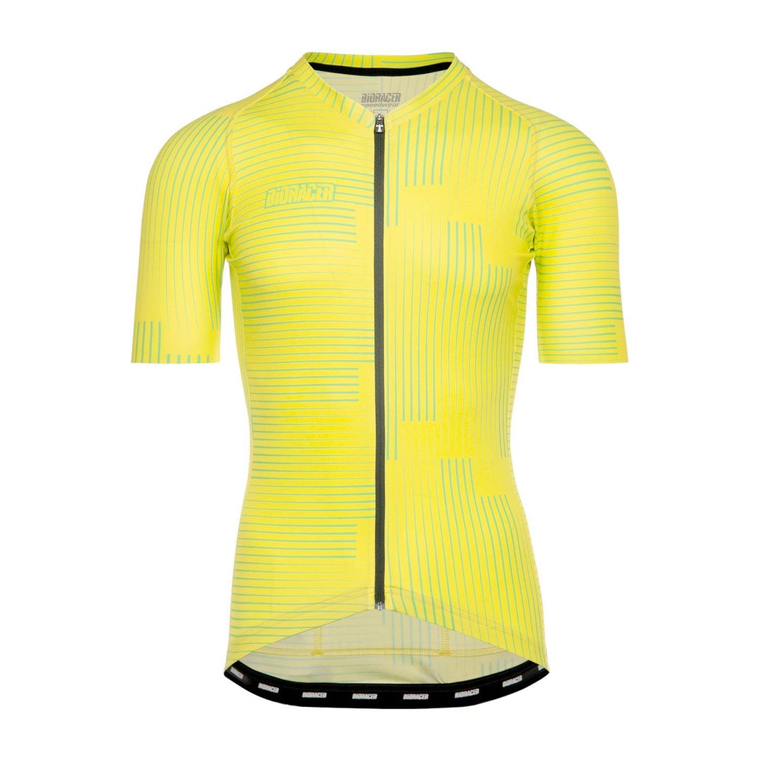 Bioracer Spitfire Warp Mens Cycling Jersey (Citron Yellow) - BUMSONTHESADDLE