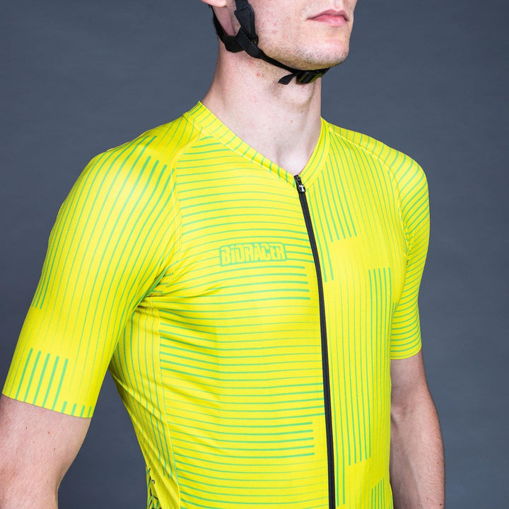 Bioracer Spitfire Warp Mens Cycling Jersey (Citron Yellow) - BUMSONTHESADDLE