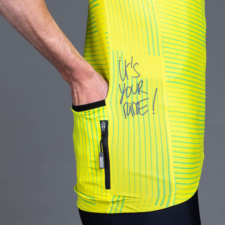 Bioracer Spitfire Warp Mens Cycling Jersey (Citron Yellow) - BUMSONTHESADDLE