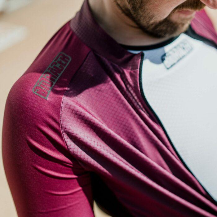Bioracer Sprinter Coldblack Mens Cycling Jersey (Light Bordeaux) - BUMSONTHESADDLE