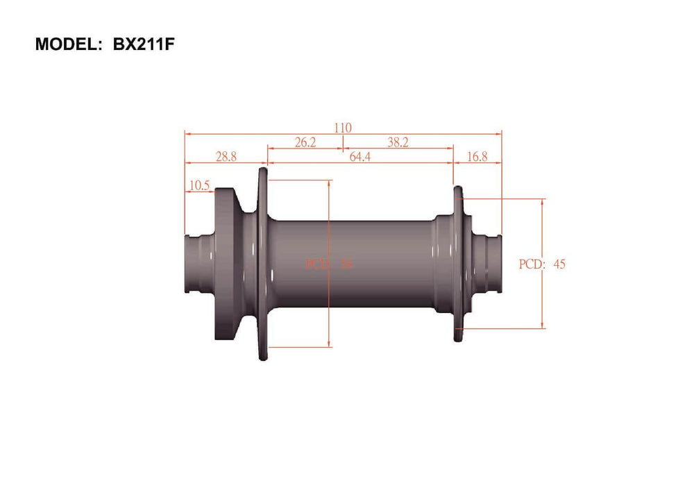 Bitex BX211 Front Hub (Black)