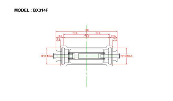 Bitex BX314F Front Road Hub (Black)