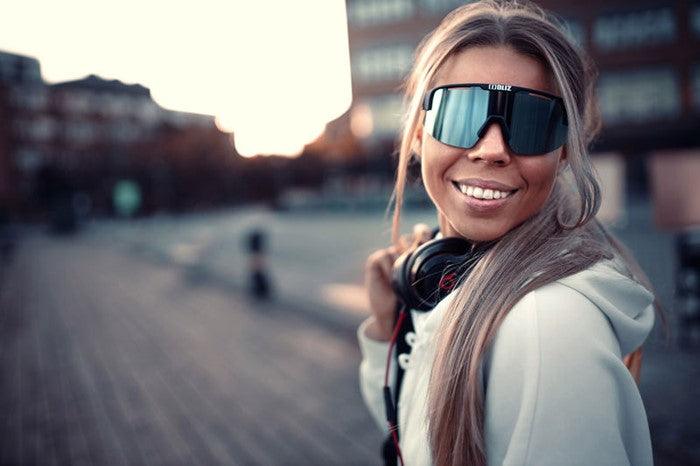 Bliz Matrix Small Sport Sunglasses (Smoke Ice Blue/Matte Black) - BUMSONTHESADDLE