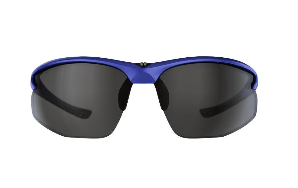 Bliz Motion Sport Sunglasses (Smoke Silver Mirror/Metallic Blue) - BUMSONTHESADDLE