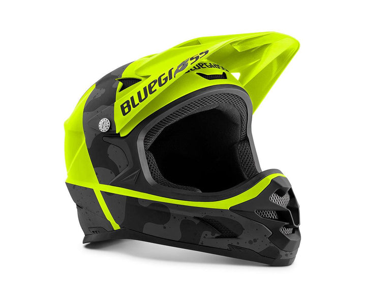 Bluegrass Intox MTB Cycling Helmet (Fluo Yellow/Black Camo/Matt) - BUMSONTHESADDLE