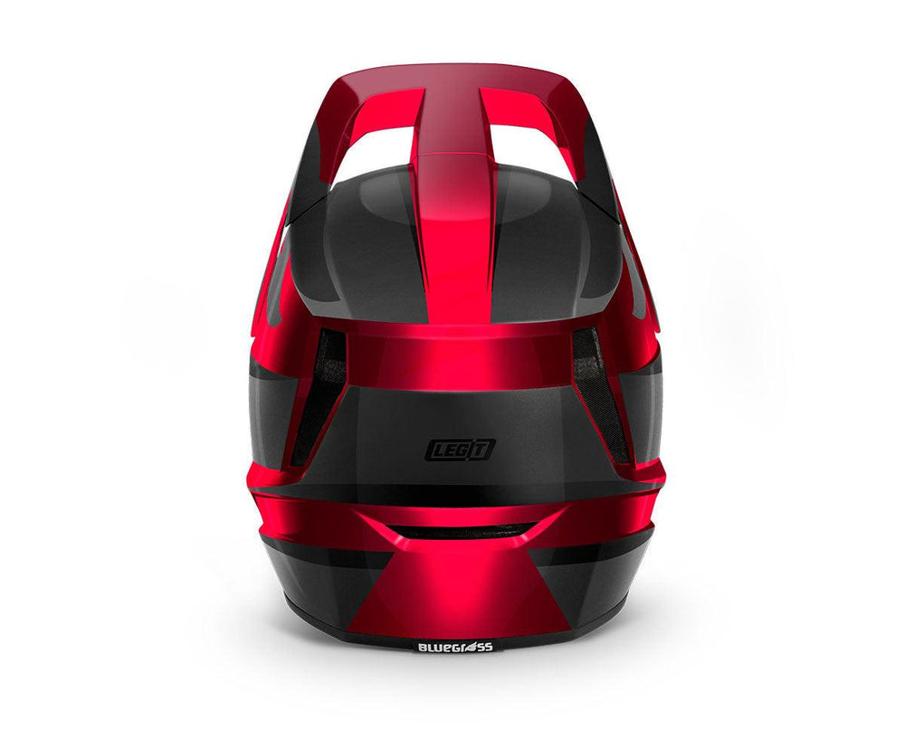 Bluegrass Legit Downhill Cycling Helmet (Black/Red Metallic/Glossy) - BUMSONTHESADDLE