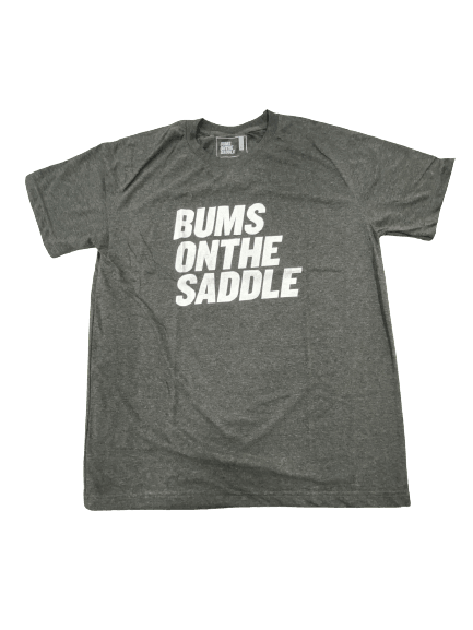 BUMSONTHESADDLE T-shirt (Grey/White) - BUMSONTHESADDLE