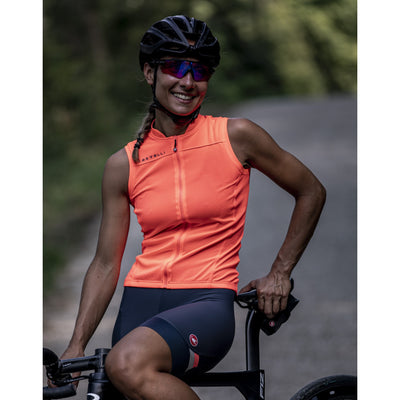 Castelli Prima Womens Cycling Bibshorts (Dark Steel Blue/Brilliant Pink)