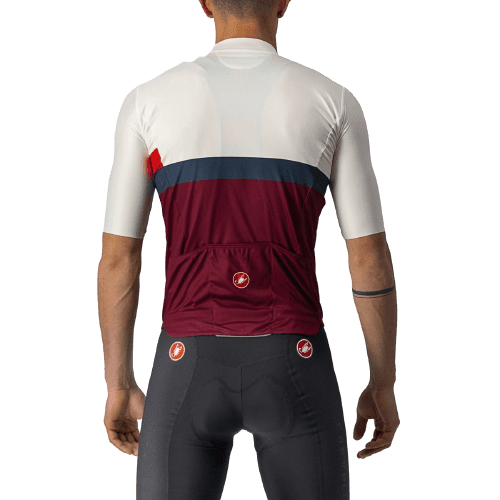 Castelli A Blocco Mens Cycling Jersey (Ivory/Red/Blue/Bordeaux) - BUMSONTHESADDLE