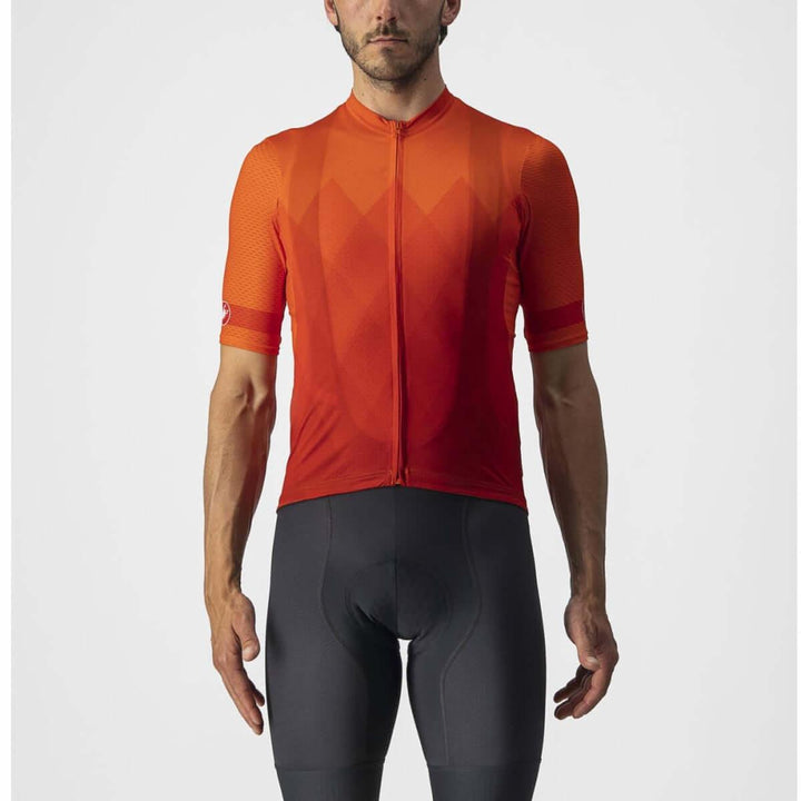 Castelli A Tutta Mens Cycling Jersey (Fiery Red) - BUMSONTHESADDLE