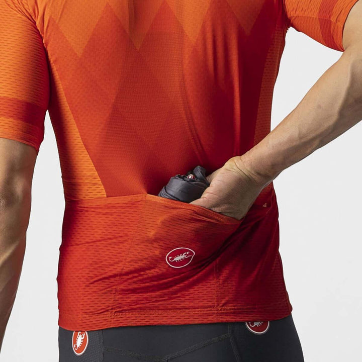 Castelli A Tutta Mens Cycling Jersey (Fiery Red) - BUMSONTHESADDLE