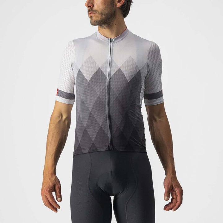 Castelli A Tutta Mens Cycling Jersey (Silver Gray/Dark Gray) - BUMSONTHESADDLE