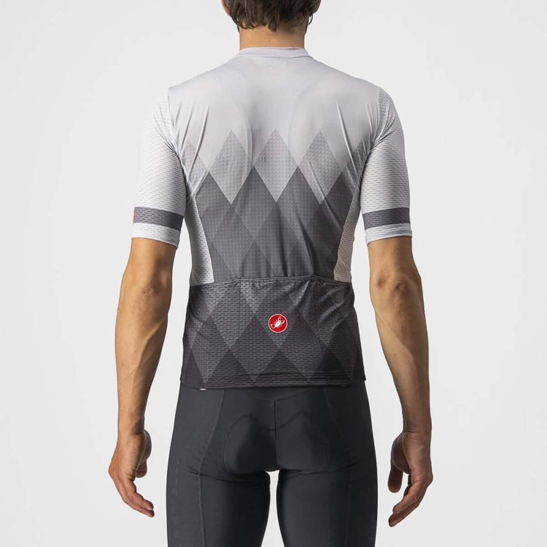 Castelli A Tutta Mens Cycling Jersey (Silver Gray/Dark Gray) - BUMSONTHESADDLE